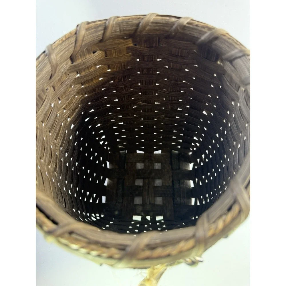 Mountain Weavers Guild Adirondack Woven Pack Basket Backpack Signed Tag 11.5